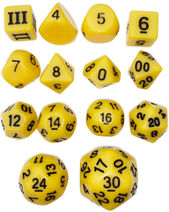 DCC Dungeon Crawl Classics Dice Set - Opaque Yellow14pc